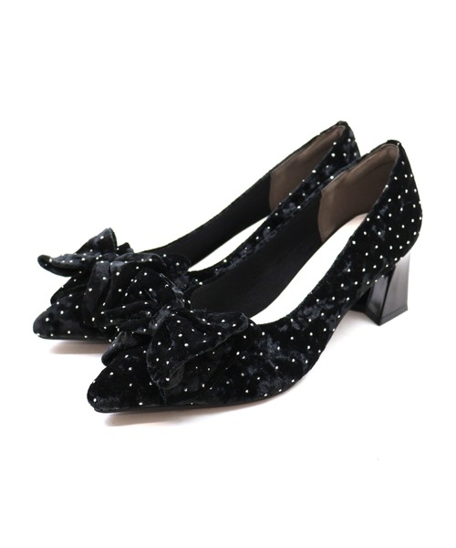 VIVIAN(ヴィヴィアン)の「リボン付きポインテッドトゥパンプス 結婚式 二次会 パーティー フォーマル オケージョン(パンプス・レディース・ブラック/シルバー/アイボリー/ブロンズ/グリーン/クリアブラック/シルバー系その他/ストーン/ワンウォッシュ/レッド系その他/その他3/ライトブラック・S/M/L/LL)」の11枚目の写真