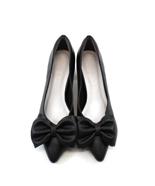 VIVIAN(ヴィヴィアン)の「リボン付きポインテッドトゥパンプス 結婚式 二次会 パーティー フォーマル オケージョン(パンプス・レディース・ブラック/シルバー/アイボリー/ブロンズ/グリーン/クリアブラック/シルバー系その他/ストーン/ワンウォッシュ/レッド系その他/その他3/ライトブラック・S/M/L/LL)」の13枚目の写真