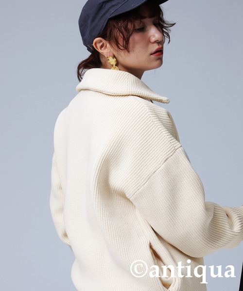 antiqua(アンティカ)の「スポンジニットジャケット(その他アウター・レディース・アイボリー/ブラック・M/L)」の7枚目の写真