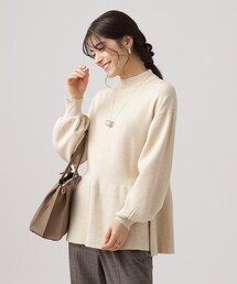 ◆【体型カバー】大人な美しさ ペプラム プチハイネックニット