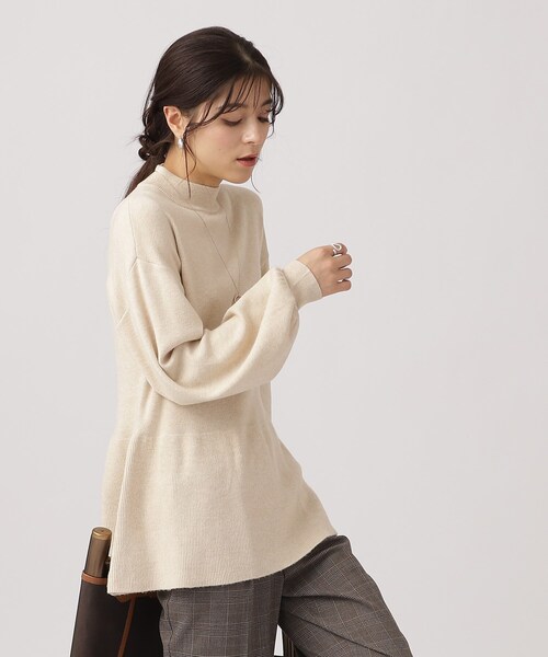 DRESKIP（ドレスキップ）の「◆【体型カバー】大人な美しさ ペプラム プチハイネックニット（ニット/セーター・レディース・チャコールグレー/ブラック/ライトベージュ/ライトブルー・02/03/04）」の18枚目の写真