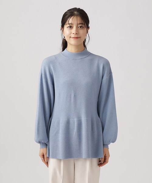 DRESKIP（ドレスキップ）の「◆【体型カバー】大人な美しさ ペプラム プチハイネックニット（ニット/セーター・レディース・チャコールグレー/ブラック/ライトベージュ/ライトブルー・02/03/04）」の19枚目の写真