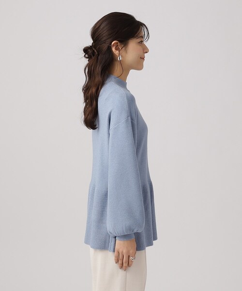 DRESKIP（ドレスキップ）の「◆【体型カバー】大人な美しさ ペプラム プチハイネックニット（ニット/セーター・レディース・チャコールグレー/ブラック/ライトベージュ/ライトブルー・02/03/04）」の22枚目の写真