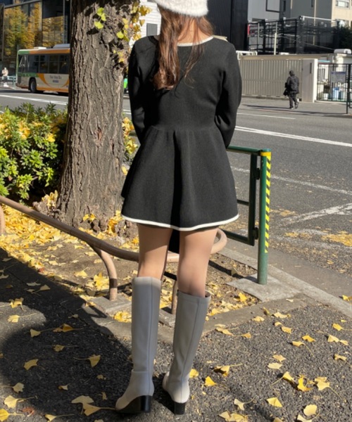 NOMAE(ノーマエ)の「ZIPペプラムニットチュニック(チュニック・レディース・ピンク/ブラック/アイボリー/イエロー・FREE)」の16枚目の写真