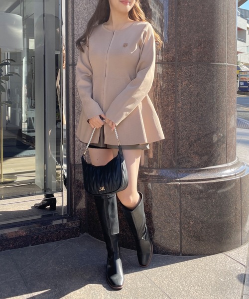 NOMAE(ノーマエ)の「ZIPペプラムニットチュニック(チュニック・レディース・ピンク/ブラック/アイボリー/イエロー・FREE)」の21枚目の写真