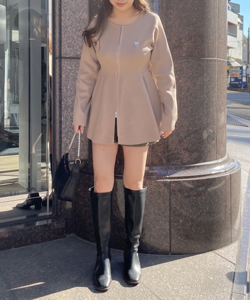 NOMAE(ノーマエ)の「ZIPペプラムニットチュニック(チュニック・レディース・ピンク/ブラック/アイボリー/イエロー・FREE)」の22枚目の写真