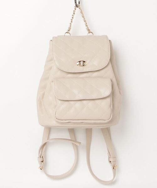 DIANAオフホワイト色 キルティングリュック