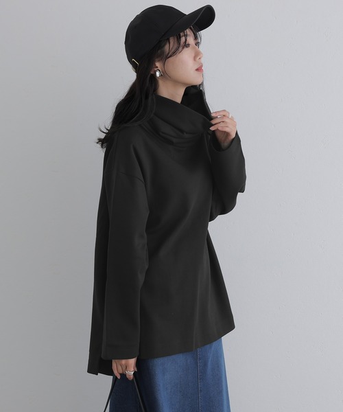 ElegChic(エレグシック)の「ワイドハイネックプルオーバー(Tシャツ/カットソー・レディース・ブラック/チャコールグレー/杢グレー・4L/M/XL)」の13枚目の写真
