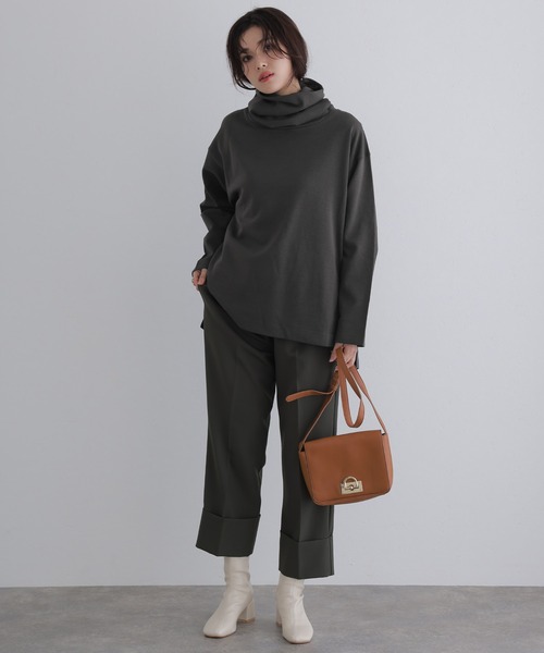 ElegChic(エレグシック)の「ワイドハイネックプルオーバー(Tシャツ/カットソー・レディース・ブラック/チャコールグレー/杢グレー・4L/M/XL)」の11枚目の写真