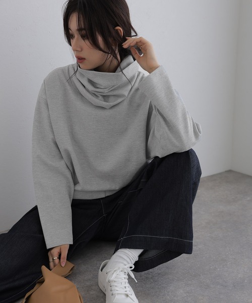 ElegChic(エレグシック)の「ワイドハイネックプルオーバー(Tシャツ/カットソー・レディース・ブラック/チャコールグレー/杢グレー・4L/M/XL)」の19枚目の写真