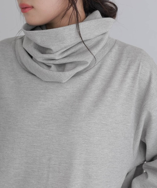 ElegChic(エレグシック)の「ワイドハイネックプルオーバー(Tシャツ/カットソー・レディース・ブラック/チャコールグレー/杢グレー・4L/M/XL)」の4枚目の写真
