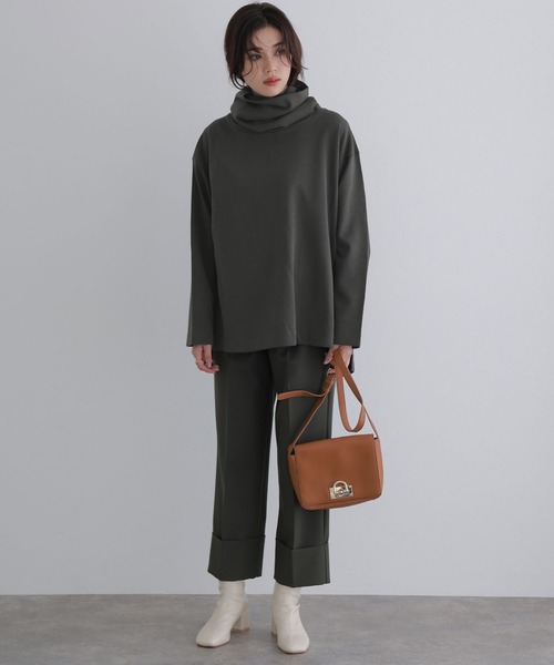 ElegChic(エレグシック)の「ワイドハイネックプルオーバー(Tシャツ/カットソー・レディース・ブラック/チャコールグレー/杢グレー・4L/M/XL)」の8枚目の写真