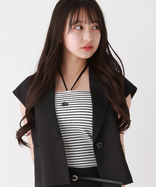 repipi armario(レピピ アルマリオ)の「2WAYショートキャミソール(タンクトップ・キッズ・アイボリー/その他/ブルー系その他/ブラック・LARGE/MEDIUM/SMALL)」の4枚目の写真