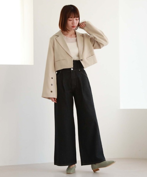 archives（アルシーヴ）の「2wayベルトワイドデニム（デニムパンツ・レディース・ブラック/ブルー・SMALL/MEDIUM）」の13枚目の写真