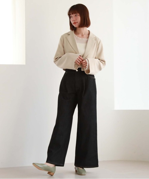 archives（アルシーヴ）の「2wayベルトワイドデニム（デニムパンツ・レディース・ブラック/ブルー・SMALL/MEDIUM）」の14枚目の写真