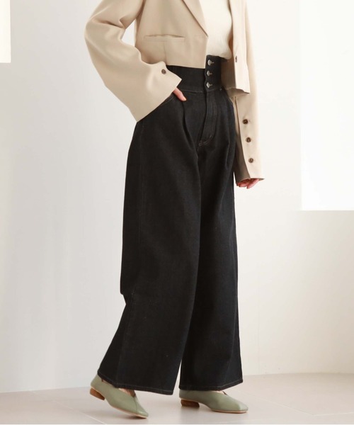 archives（アルシーヴ）の「2wayベルトワイドデニム（デニムパンツ・レディース・ブラック/ブルー・SMALL/MEDIUM）」の15枚目の写真