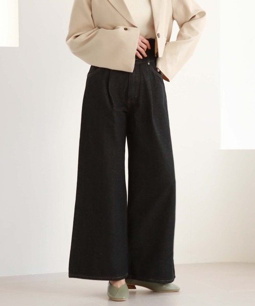 archives（アルシーヴ）の「2wayベルトワイドデニム（デニムパンツ・レディース・ブラック/ブルー・SMALL/MEDIUM）」の18枚目の写真