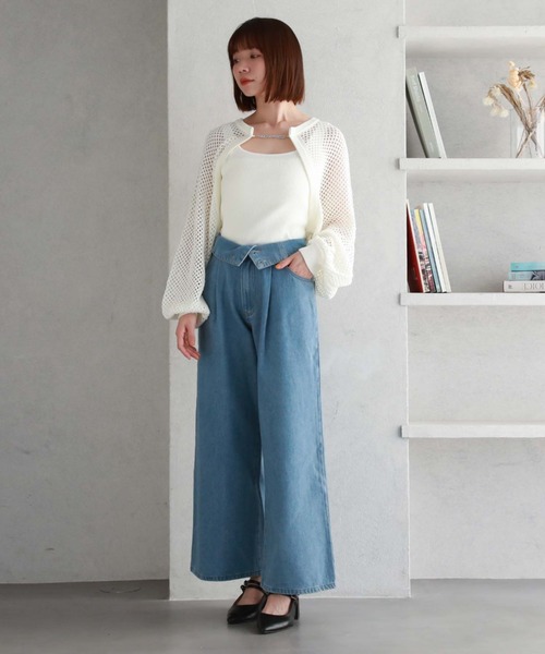 archives（アルシーヴ）の「2wayベルトワイドデニム（デニムパンツ・レディース・ブラック/ブルー・SMALL/MEDIUM）」の9枚目の写真