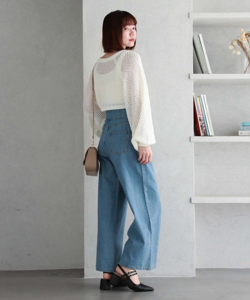 archives（アルシーヴ）の「2wayベルトワイドデニム（デニムパンツ・レディース・ブラック/ブルー・SMALL/MEDIUM）」の7枚目の写真