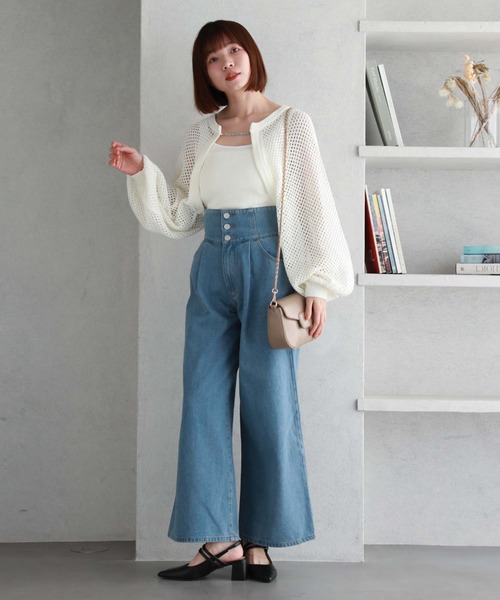 archives（アルシーヴ）の「2wayベルトワイドデニム（デニムパンツ・レディース・ブラック/ブルー・SMALL/MEDIUM）」の8枚目の写真