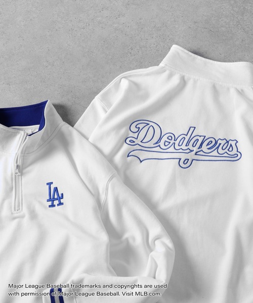 【新品】MLB ドジャース　 ハーフジップ　スウェット　刺繍ロゴ　丈ライン　3L MLB / メジャーリーグベースボール】 チームロゴ バック 刺繍