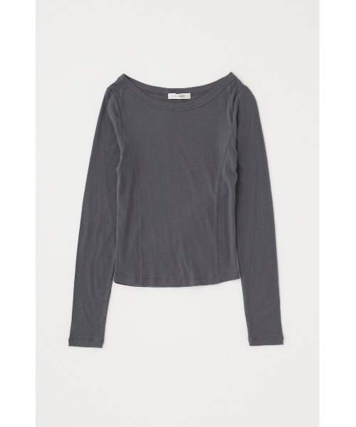 MOUSSY（マウジー）の「LAYERED GARTER トップス（Tシャツ/カットソー・レディース・ライトカーキ/ホワイト/グレー・FREE）」の5枚目の写真