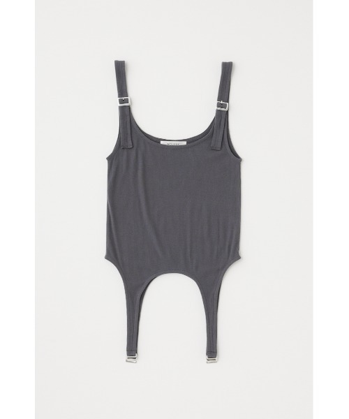 MOUSSY（マウジー）の「LAYERED GARTER トップス（Tシャツ/カットソー・レディース・ライトカーキ/ホワイト/グレー・FREE）」の6枚目の写真