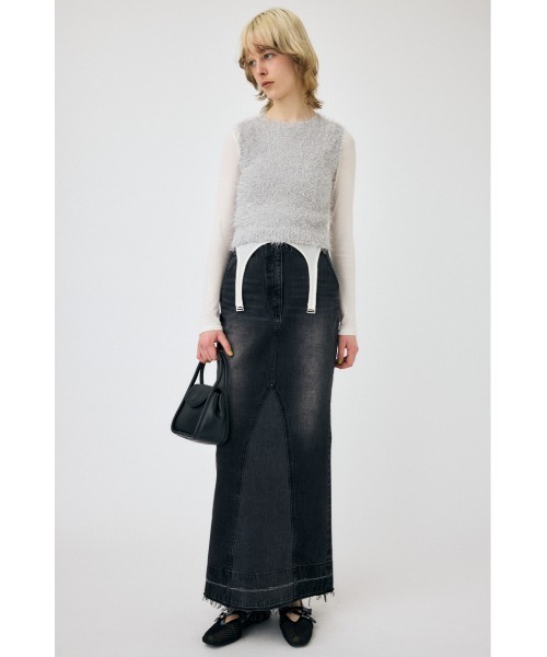 MOUSSY（マウジー）の「LAYERED GARTER トップス（Tシャツ/カットソー・レディース・ライトカーキ/ホワイト/グレー・FREE）」の14枚目の写真