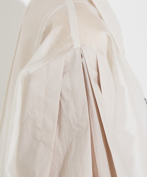 NOMINE(ノミネ)の「【セットアップ着用可】シアー コンビ5分袖 襟付きシャツ(シャツ/ブラウス・レディース・ブラック/ブルー/ブラウン/ベージュ/アイボリー/ブラウン系その他/グリーン/ブラック系その他・フリー)」の18枚目の写真