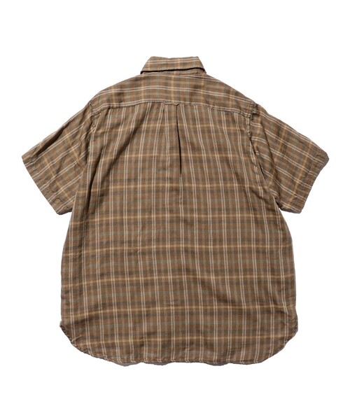 BEAMS PLUS（ビームスプラス）の「BEAMS PLUS / ギザコットン ダブルガーゼ ショートスリーブ ボタンダウン シャツ クラシックフィット（シャツ/ブラウス・メンズ・ブラウン/サックスブルー・S/M/L/XL）」の5枚目の写真