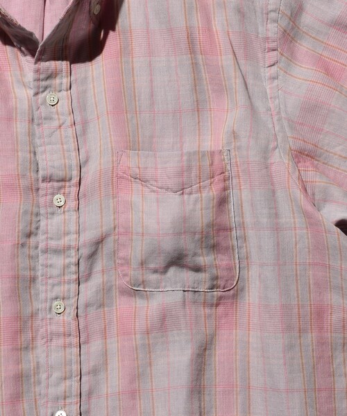 BEAMS PLUS（ビームスプラス）の「BEAMS PLUS / ギザコットン ダブルガーゼ ショートスリーブ ボタンダウン シャツ クラシックフィット（シャツ/ブラウス・メンズ・ブラウン/サックスブルー・S/M/L/XL）」の16枚目の写真