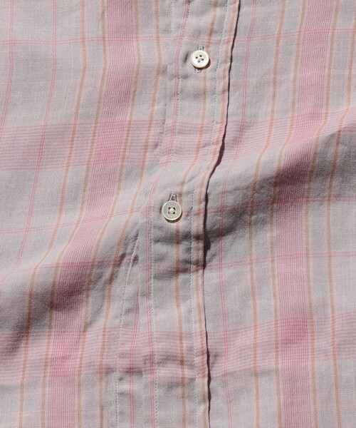 BEAMS PLUS（ビームスプラス）の「BEAMS PLUS / ギザコットン ダブルガーゼ ショートスリーブ ボタンダウン シャツ クラシックフィット（シャツ/ブラウス・メンズ・ブラウン/サックスブルー・S/M/L/XL）」の17枚目の写真