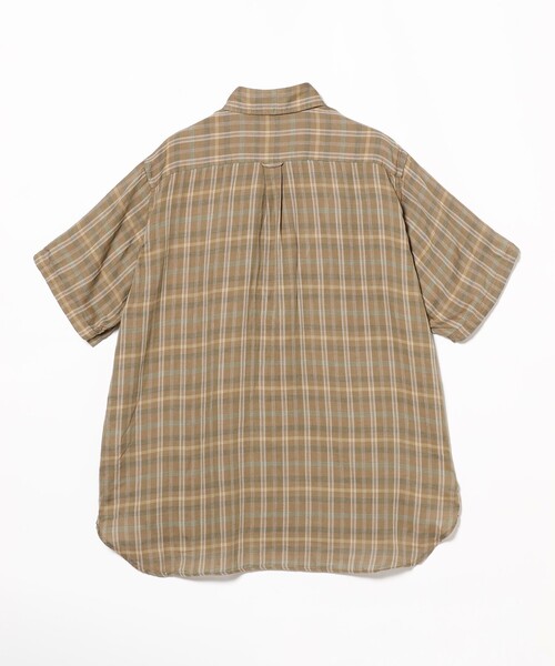 BEAMS PLUS（ビームスプラス）の「BEAMS PLUS / ギザコットン ダブルガーゼ ショートスリーブ ボタンダウン シャツ クラシックフィット（シャツ/ブラウス・メンズ・ブラウン/サックスブルー・S/M/L/XL）」の20枚目の写真