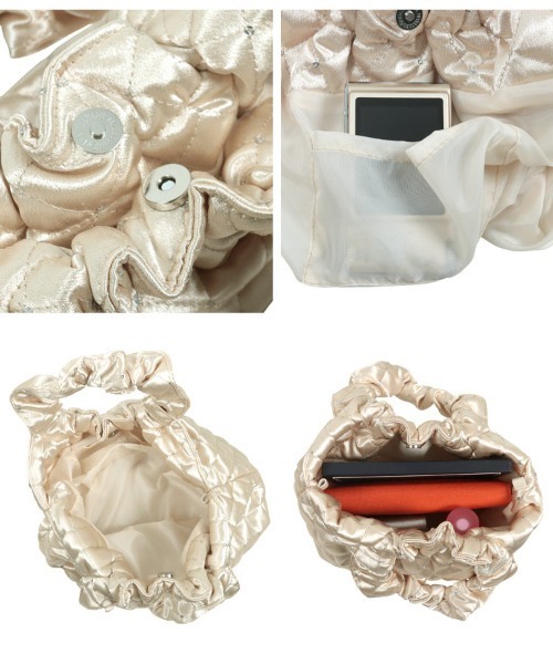 KOBE LETTUCE（コウベレタス）の「キラキラドットサテンキルティングミニバッグ（ハンドバッグ・レディース・ゴールド系その他/ホワイト/ピンク/ブラック/ブルー・FREE）」の13枚目の写真