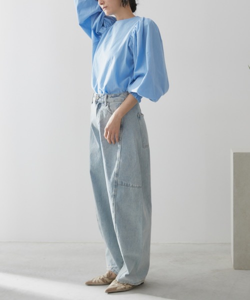 Libra Cue（リブラ キュー）の「パフボリュームブラウス（シャツ/ブラウス・レディース・ピンク/ホワイト/ブラック/ワイン/サックスブルー/カーキ・FREE）」の19枚目の写真