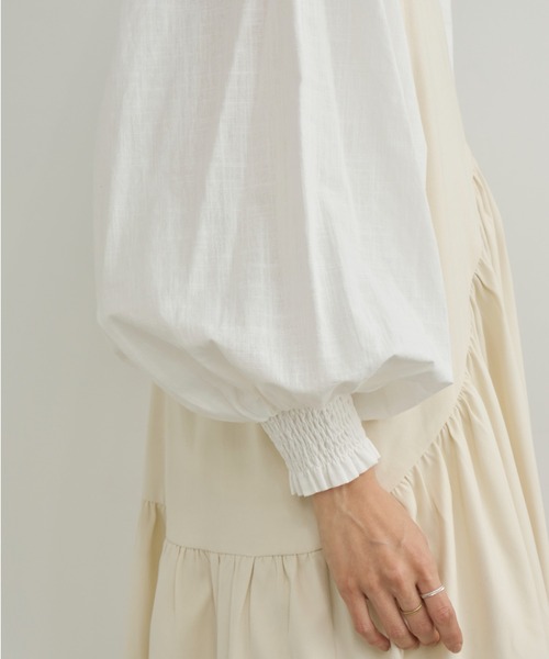 Libra Cue（リブラ キュー）の「パフボリュームブラウス（シャツ/ブラウス・レディース・ピンク/ホワイト/ブラック/ワイン/サックスブルー/カーキ・FREE）」の20枚目の写真