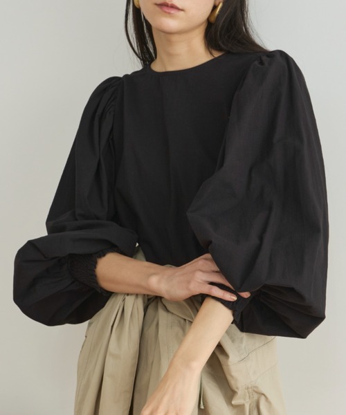 Libra Cue（リブラ キュー）の「パフボリュームブラウス（シャツ/ブラウス・レディース・ピンク/ホワイト/ブラック/ワイン/サックスブルー/カーキ・FREE）」の21枚目の写真