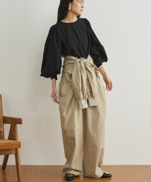 Libra Cue（リブラ キュー）の「パフボリュームブラウス（シャツ/ブラウス・レディース・ピンク/ホワイト/ブラック/ワイン/サックスブルー/カーキ・FREE）」の14枚目の写真