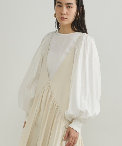 Libra Cue（リブラ キュー）の「パフボリュームブラウス（シャツ/ブラウス・レディース・ピンク/ホワイト/ブラック/ワイン/サックスブルー/カーキ・FREE）」の7枚目の写真