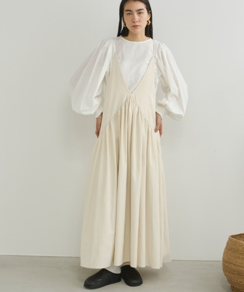 Libra Cue（リブラ キュー）の「パフボリュームブラウス（シャツ/ブラウス・レディース・ピンク/ホワイト/ブラック/ワイン/サックスブルー/カーキ・FREE）」の9枚目の写真