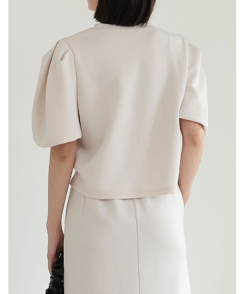 Re:EDIT（リエディ）の「ダンボールパフスリーブトップス（スウェット・レディース・ブラック/アイボリー系/グレー・MEDIUM/LARGE）」の11枚目の写真