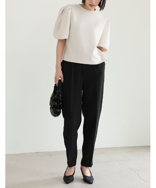 Re:EDIT（リエディ）の「ダンボールパフスリーブトップス（スウェット・レディース・ブラック/アイボリー系/グレー・MEDIUM/LARGE）」の12枚目の写真