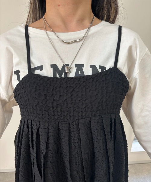 un dix cors（アンディコール）の「シマーシュリンクレイヤードキャミソール（キャミソール・レディース・ブラック・FREE）」の12枚目の写真