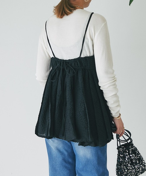 un dix cors（アンディコール）の「シマーシュリンクレイヤードキャミソール（キャミソール・レディース・ブラック・FREE）」の9枚目の写真