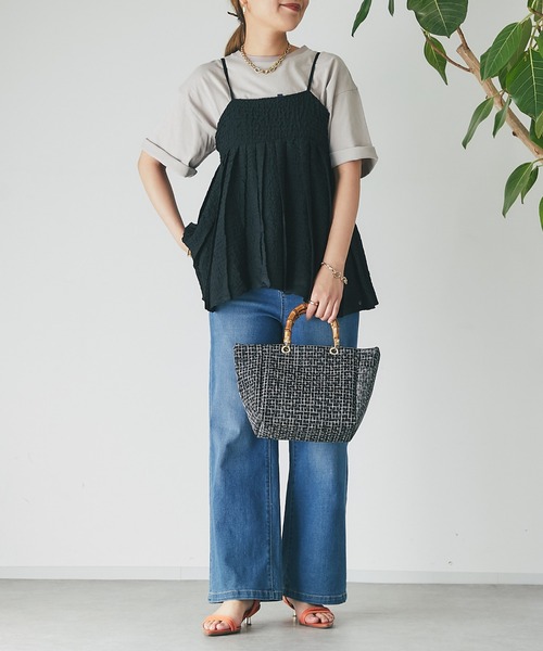 un dix cors（アンディコール）の「シマーシュリンクレイヤードキャミソール（キャミソール・レディース・ブラック・FREE）」の11枚目の写真