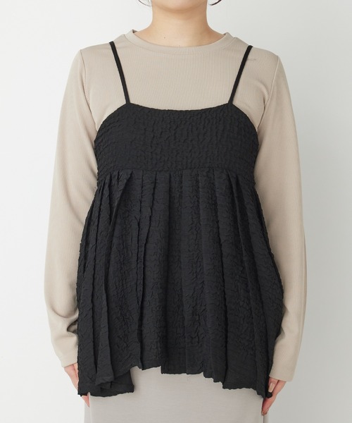 un dix cors（アンディコール）の「シマーシュリンクレイヤードキャミソール（キャミソール・レディース・ブラック・FREE）」の20枚目の写真