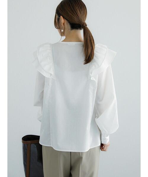 Te chichi（テチチ）の「ラッフルフリルブラウス（シャツ/ブラウス・レディース・サックスブルー/オフホワイト/ネイビー・F）」の12枚目の写真