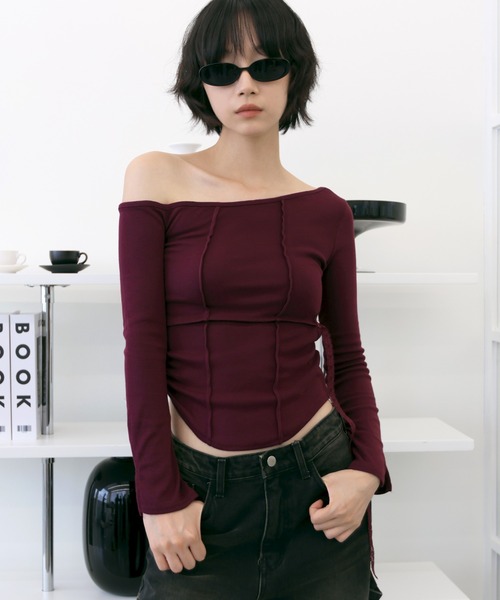 DIESEL - 【鉄板】着映えするお洒落カットソー　シャーリングがゆるフィット UNE ORIGINAL】ワンオフショルダーアンバランスシャーリング