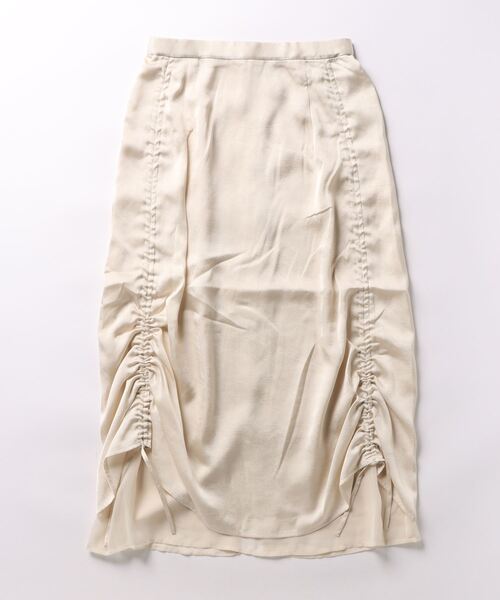 LOWRYS FARM(ローリーズファーム)の「サテンレイヤードスカート 100508(スカート・レディース・アイボリー/ブラック/チャコールグレー・FREE)」の5枚目の写真