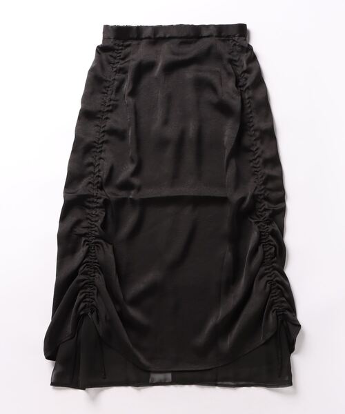 LOWRYS FARM(ローリーズファーム)の「サテンレイヤードスカート 100508(スカート・レディース・アイボリー/ブラック/チャコールグレー・FREE)」の6枚目の写真